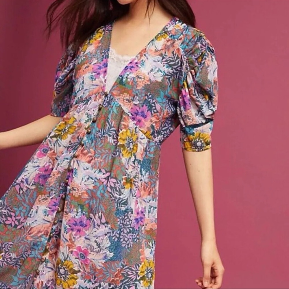 Anthropologie Akemi + Kin Valencia floral Sheer